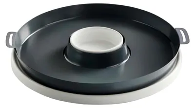 Produktbild von Backform Kranz mit Hebeboden, 25 cm – 3 in 1: Backform, Servierplatte und Dippschälchen