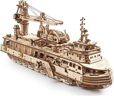 Image de Ugears 3D Casse-tête mécanique en bois Navire de recherche