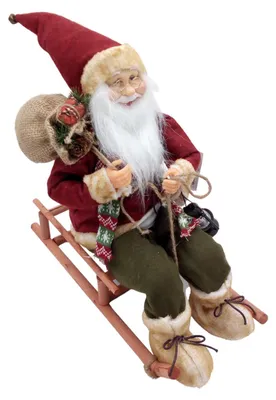 Produktbild von Weihnachtsmann auf Schlitten Nikolaus Santa Claus Weihnachtsdeko Weihnachtsfigur