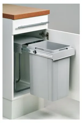 Produktbild von Naber  Single 30 DT. Abfallsammler, alu grau (26 Liter), Höhe 470. - Mülleimer