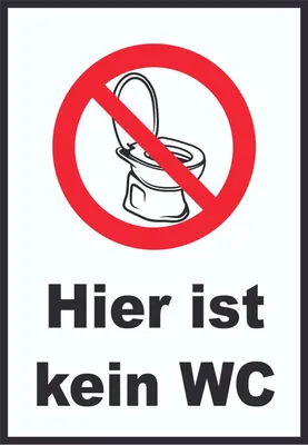 Produktbild von Hier ist kein WC Schild A6 Rückseite selbstklebend