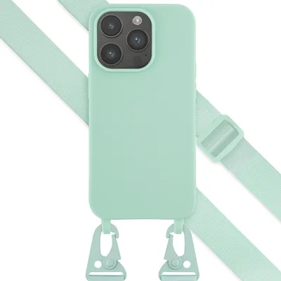 Produktbild von Selencia SilikonHülle mit abnehmbarem Band iPhone 14 Pro - Türkis