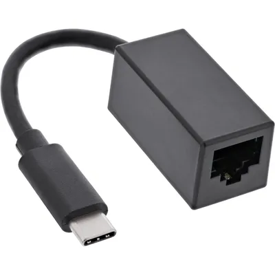 Produktbild von InLine USB 3.2 Netzwerkadapter Kabel, Gigabit Netzwerk, USB-C, Schwarz, 20 mm, 140 mm, 20 mm, 16 g, 1 Stück(e)