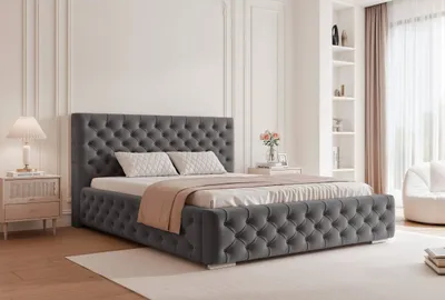 Produktbild von Polsterbett "Camelia" 120x200–200x200cm Chesterfield mit Bettkasten & Stauraum