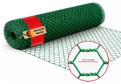 Produktbild von NOOR Maschendrahtzaun - Drahtgitter PVC-ummantelt 13 mm - Grün 75x2500 cm - wetterfester Volierenzaun mit Sechskantgeflecht für Garten, Beet & Kleintiere. Engmaschiger Hasendraht & Hühnerzaun