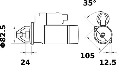 Produktbild von Anlasser Starter für Verbrenner 12 V 1,2 kW 13 Zähne MAHLE für diverse Fzg.