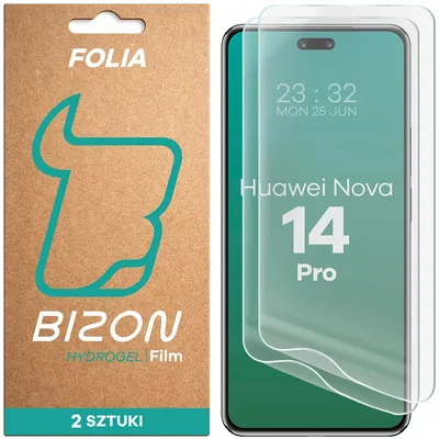 Produktbild von 2x Hydrogel Folie für den Bildschirm für Huawei nova 14 Pro, Bizon Film Hydrogel Front Duo