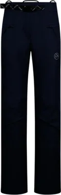 Dunkelblaue Hardshellhose mit geradem Schnitt und elastischem Bund mit Gürtel von La Sportiva
