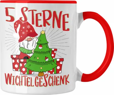 Produktbild von Trendation - Schrott-Wichtelgeschenk für Frauen Kollegen Geschenk Wichteln Weihnachten 5 Sterne Wichtelgeschenk Geschenkidee Schrottwichteln (Rot)