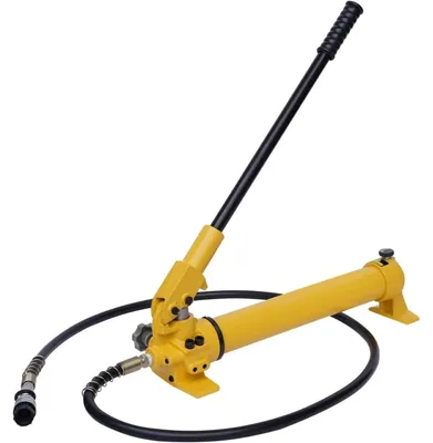 Obrázok produktu pre Hydraulická ručná pumpa – priemyselná hydraulická pumpa – tlak 70 MPa (700 bar) – olejová nádrž 700 cm³ – materiál: liatina – prietok: vysoký/nízky 2,3/13 cm³ – s vysokotlakovou hadicou