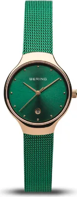 Produktbild von BERING Damen Armbanduhr Cassic Collection Edelstahl Armband und Saphirglas Green Lights 13326-868