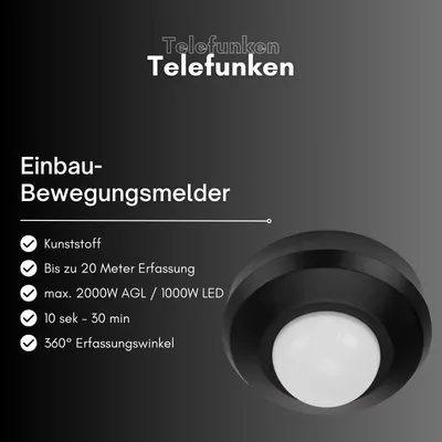 Produktbild von Telefunken JENA Bewegungsmelder Schwarz IP44