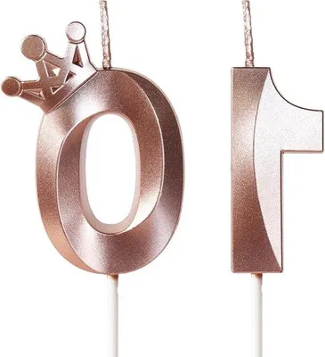 Image de Bougies d'anniversaire « 10 » avec couronne rose, 5 cm, décoration de table pour mariage, anniversaire, fête
