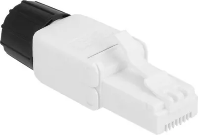 Produktbild von DeLOCK RJ45 Stecker Cat.6 UTP werkzeugfrei, RJ-45, Weiß, Männlich, Gerade, Polyvinylchlorid (PVC), 22/24