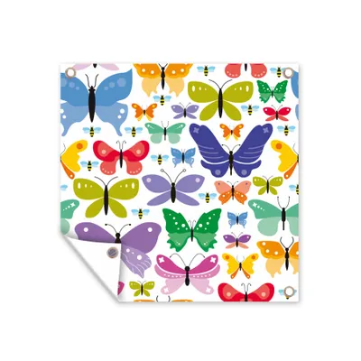 Obrázek produktu pro MuchoWow® Zahradní plakáty - Barevná ilustrace motýlů - 100x100 cm - Zahradní dekorace