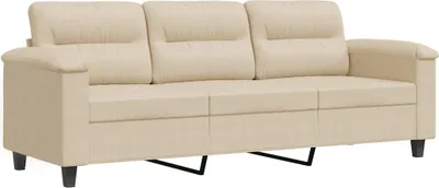Obrázok produktu pre vidaXL 3-miestna pohovka Cream 180 cm z mikrovlákna