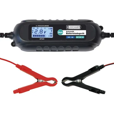 Produktbild von LODCHAMP 6/12V-4A Batterieladegerät mit Batterietester Erhaltungsladegerät 6V/12V KFZ Motorrad Auto