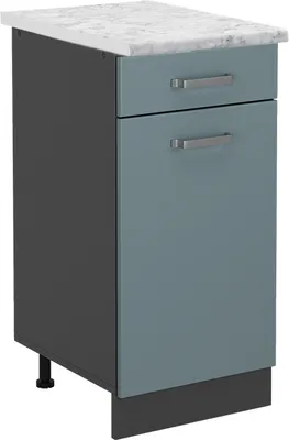 Produktbild von Küchenunterschrank Vicco R-Line Blau-Grau 40 cm AP Marmor, Model 46389