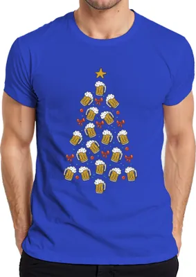 Produktbild von Bier Weihnachtsbaum Lustig - Weihnachten Weihnachtsgeschenk Christmas Herren T-Shirt, Blau, L