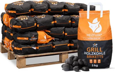 Produktbild von Heizfuxx Grillbriketts 5kg x 35 Sack 175kg 35er Palette