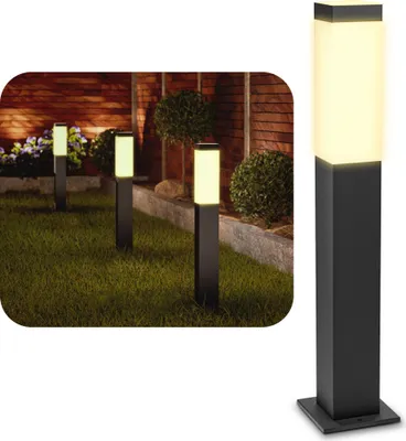 Produktbild von SSC-LUXon RADIVO Pollerleuchte Wegeleuchte Außen anthrazit inkl. LED E14 Lampe warmweiß - Sockelleuchte 230V Außenbereich IP44