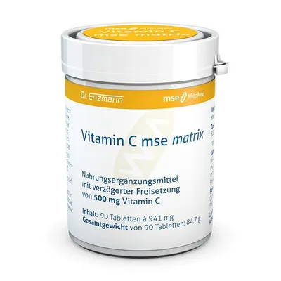 Produktbild von Dr. Enzmann Vitamin C matrix 500 mg 90 Tab - MSE - hochdosiert