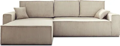 Produktbild von Best Mobilier Dellia, Ecksofa, Beige, 4 Sitz(e), Dellia, Samt, Holz