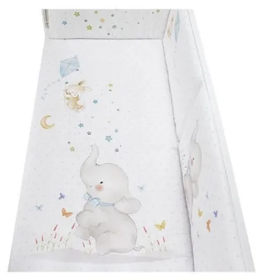 Produktbild von Interbaby Kinderbettwäsche Abnehmbares Babybettwäsche-Set mit Elefantenmotiv - Blau