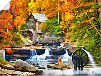Produktbild von ARTland Poster Amerikanische berühmte Mühle Größe: 80x60 cm