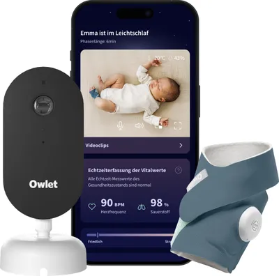 Zdjęcie produktu dla Owlet Dream Duo Niania elektroniczna Kamera i pulsoksymetr niebieski zestaw