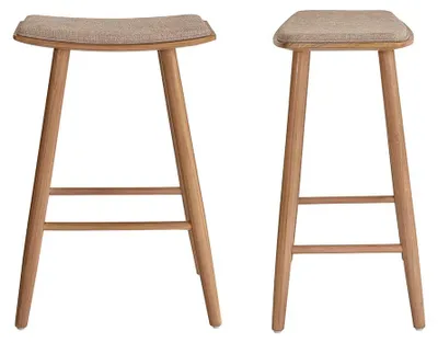 Produktbild von Barhocker aus massivem Teakholz, 2er-Set
