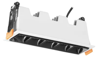 Immagine prodotto di Jim - Downlight da incasso a soffitto LEDx5 rettangolare, luce calda 3000K, in alluminio bianco, 147x45 mm