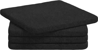 Image de vidaXL Coussin d'assise 4 pcs Noir 40 x 40 x 3 cm Tissu