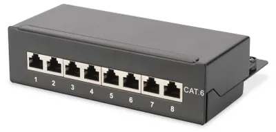 Immagine prodotto di Pannello patch DIGITUS 1U 8 porte Cat6 schermate nero