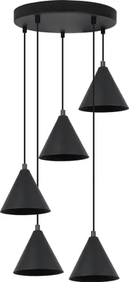 Immagine prodotto di Lampada a sospensione SOHO nera a 5 luci, 14 cm, E14