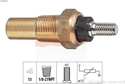 Produktbild von EPS 1.830.124 Kühlmitteltemperatursensor für FORD Fiesta Mk4 Schrägheck (JAS, JBS) KA (RB) FIESTA III (GFJ) SIERRA (GBG, GB4) MONDEO II Kombi (BNP)