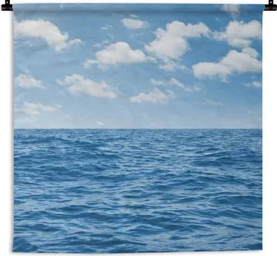 Produktbild von MuchoWow® Wandteppich Wandbehang Meer - Wolken - Blau 150x150 cm Tapisserie Dekoration Wandtuch - Wohnaccessoires - Modernes