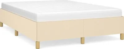 Produktbild von vidaXL Bettgestell ohne Matratze Creme 140x190 cm Stoff