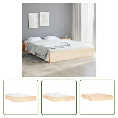Image de The Living Store Lit en bois massif 120x190 cm