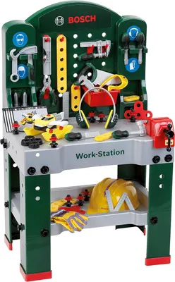 Produktbild von GRÖSSE PRÜFEN - Theo Klein 8513 - Bosch Workstation Werkbank mit Werkzeug, Helm, Handschuhe, Ohrenschützer und Fahrzeug