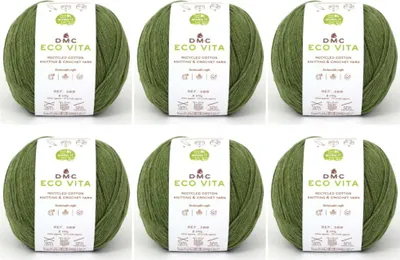 Immagine prodotto di 6x DMC Eco Vita – Filato composto da 80% di cotone riciclato e 20% di fibre riciclate, 388, (colore 18)