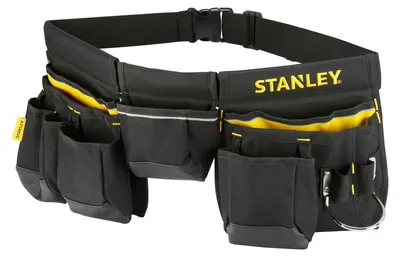 Produktbild von Stanley Werkzeuggürtel verstellbar mit Nageltaschen, Bandmaßtasche, Hammerhalter