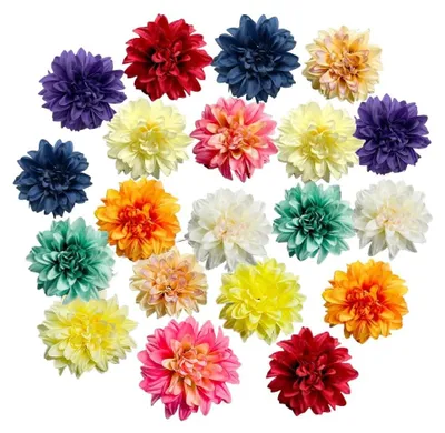 Productafbeelding van Kunstbloemen Dahlia - Zijden Bloemkoppen - Losse Nepbloemen - Voor Knutselen en Haarclips
