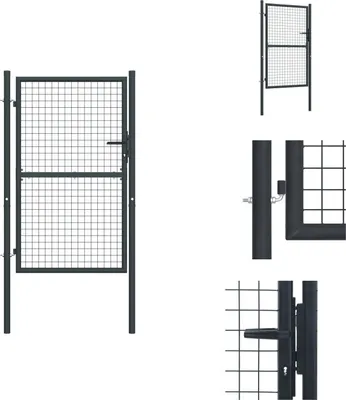 Obrázok produktu pre vidaXL Sieťová záhradná brána Pozinkovaná oceľ 100 x 250 cm Sivá - Záhradné brány