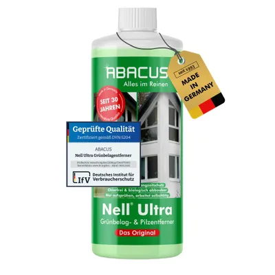 Produktbild von ABACUS® Nell Ultra Grünbelagentferner & Algenentferner Konzentrat, extrem stark! Entfernt Grünbelag & Algen selbsttätig 1000ml