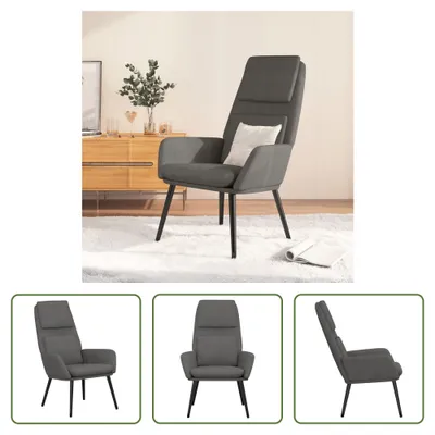 Image de The Living Store fauteuil de relaxation en tissu gris clair