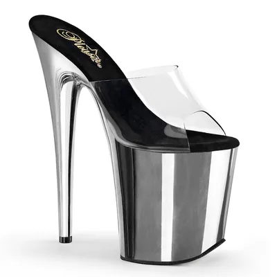 Produktbild von FLAMINGO-801 Damen Slipper von Pleaser, Transparent Silber , EU 36, US 6