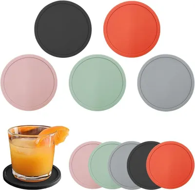 Immagine prodotto di Sottobicchieri in silicone - Set da 10 - Utilizzabili in cucina e nei bar