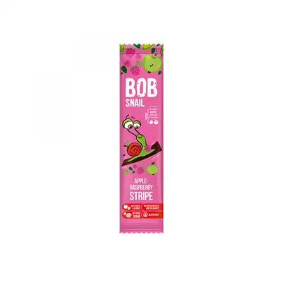 Produktbild von Bob Snail Snacks Apfel-Himbeer-Streifen 14g