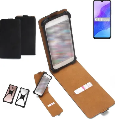 Produktbild von K-S-Trade Handyhülle Schutzhülle kompatibel mit Huawei Honor 30 Lite Hülle Case Cover Flip Style Bumper schwarz 1x